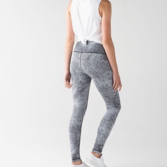 Lululemon High Waisted Leggings - 4 - Gray Marbled - Picture 3 of 12